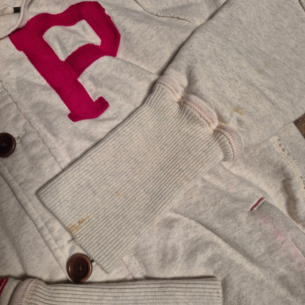 Philadelphia Phillies Hoodie Jacket Mitchell & Ness Cooperstown Mens L Cream MLB - Picture 4 of 12